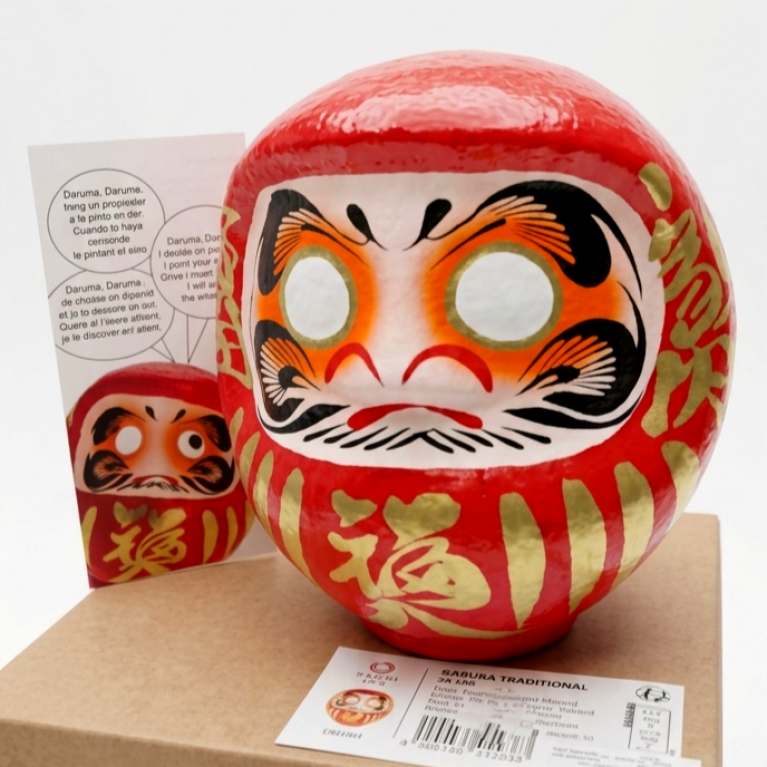 Daruma japonés grande de 18 cm